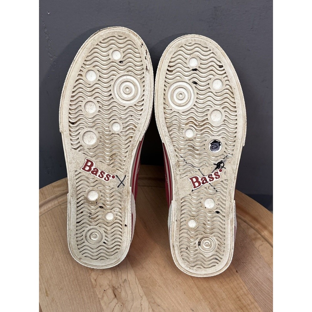 Bass Sneakers Womens 7.5 Red Zone Canvas Low Top Lace Up Casual Shoes - Picture 7 of 8